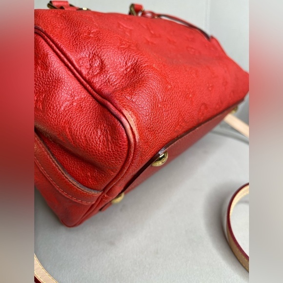 Louis Vuitton Empreinte Speedy Bandouliere 25 Purse Bag M40756 Red Monogram - Picture 4 of 12